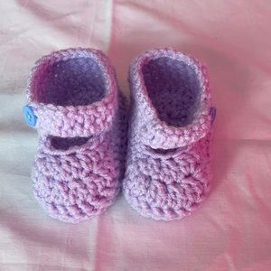 Hand crochet baby booties